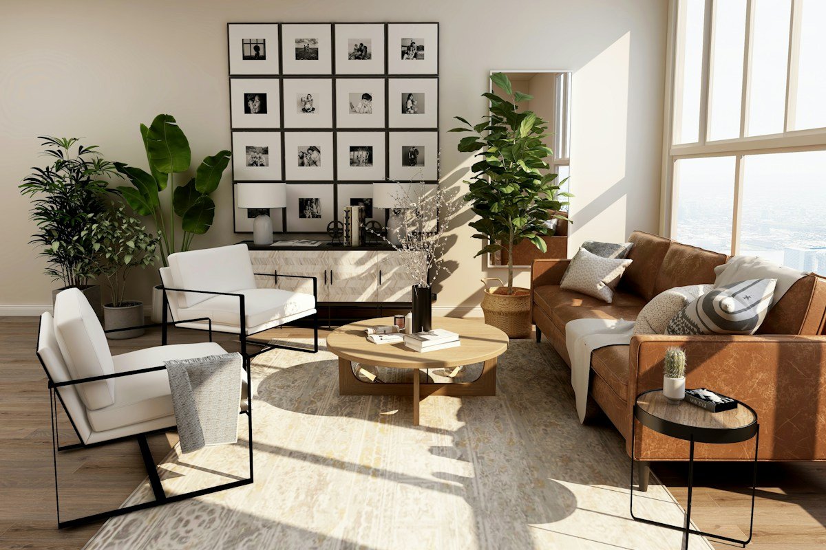 Modern living room home interior design